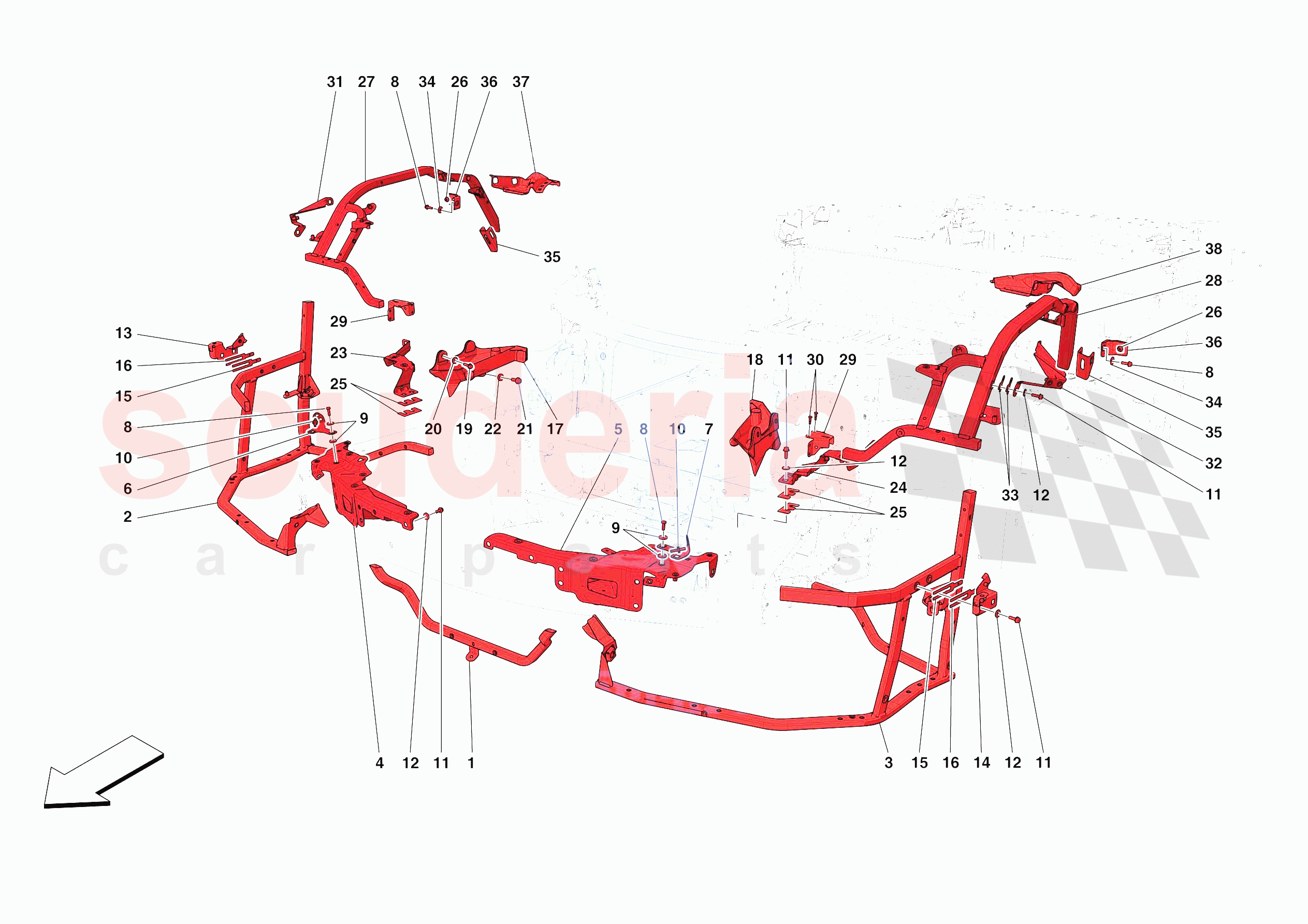 FRONT SUBSTRUCTURE of Ferrari Ferrari F8 Spider Europe