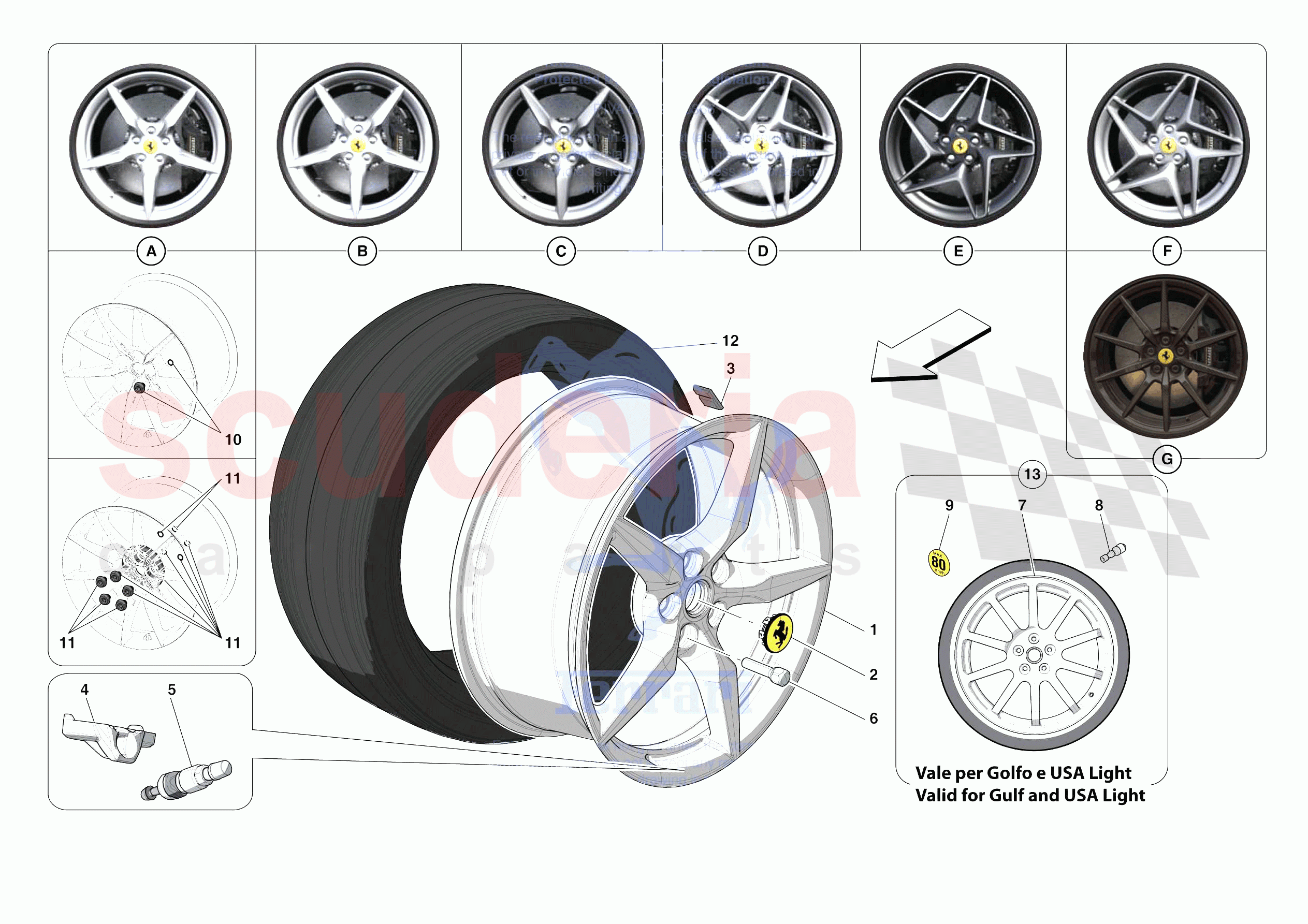 COMPLETE WHEELS of Ferrari Ferrari F8 Tributo Europe