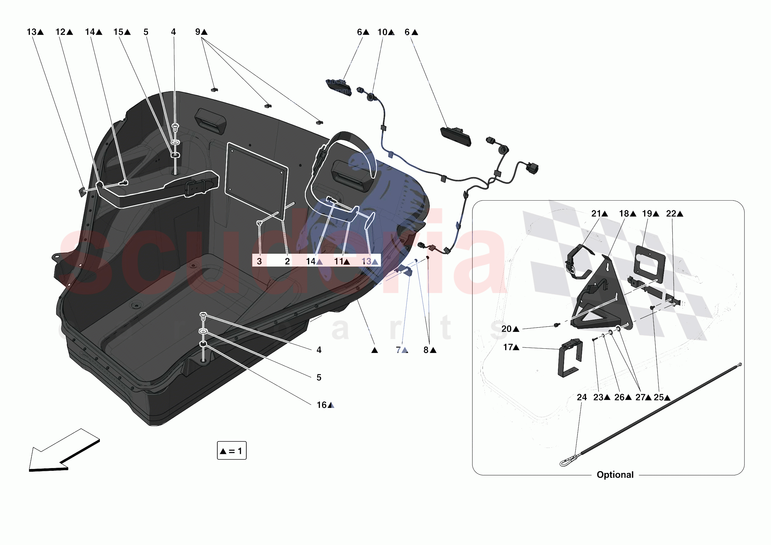 LUGGAGE COMPARTMENT MATS of Ferrari Ferrari F8 Tributo Europe