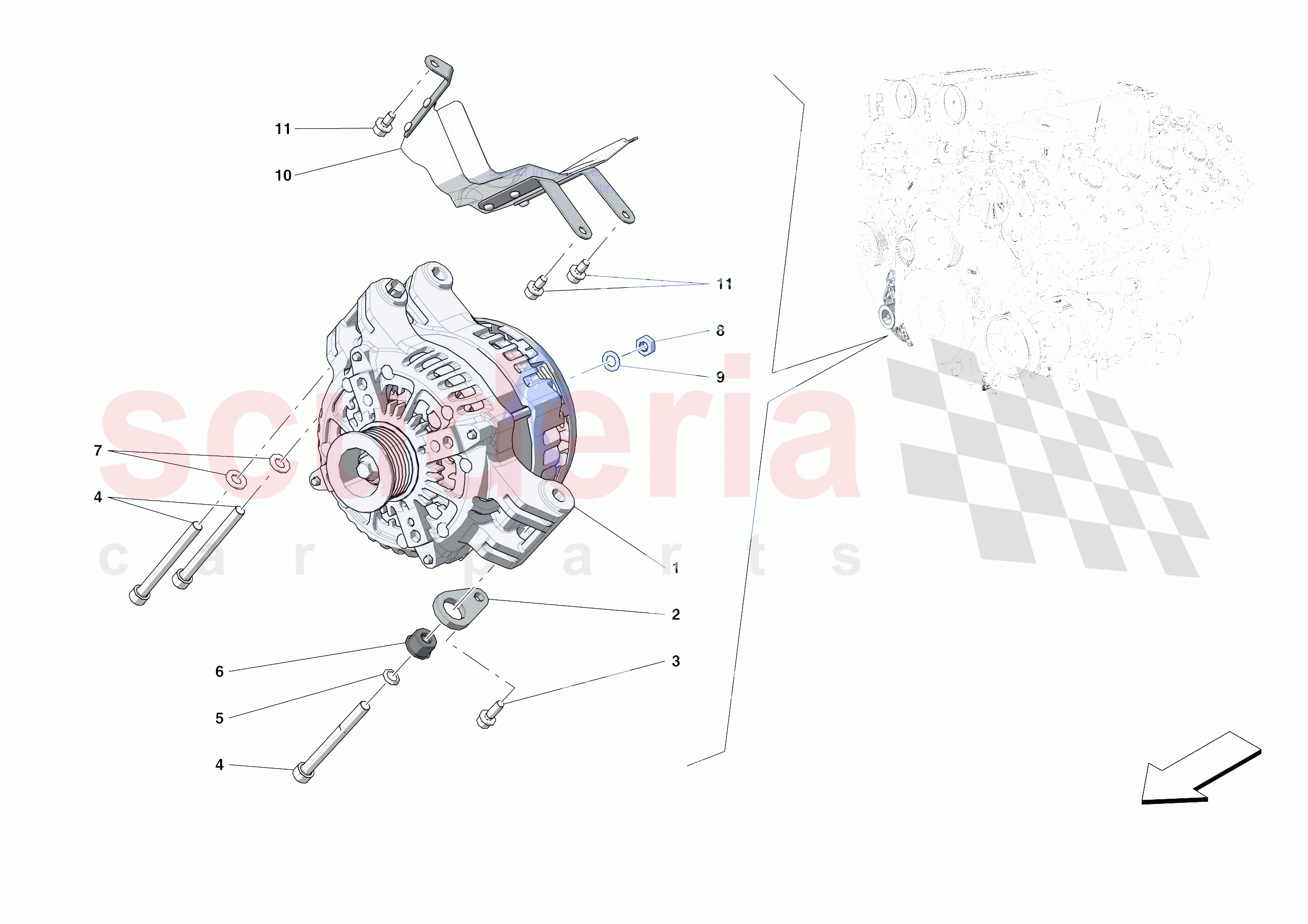 ALTERNATOR of Ferrari Ferrari Portofino Europe RH