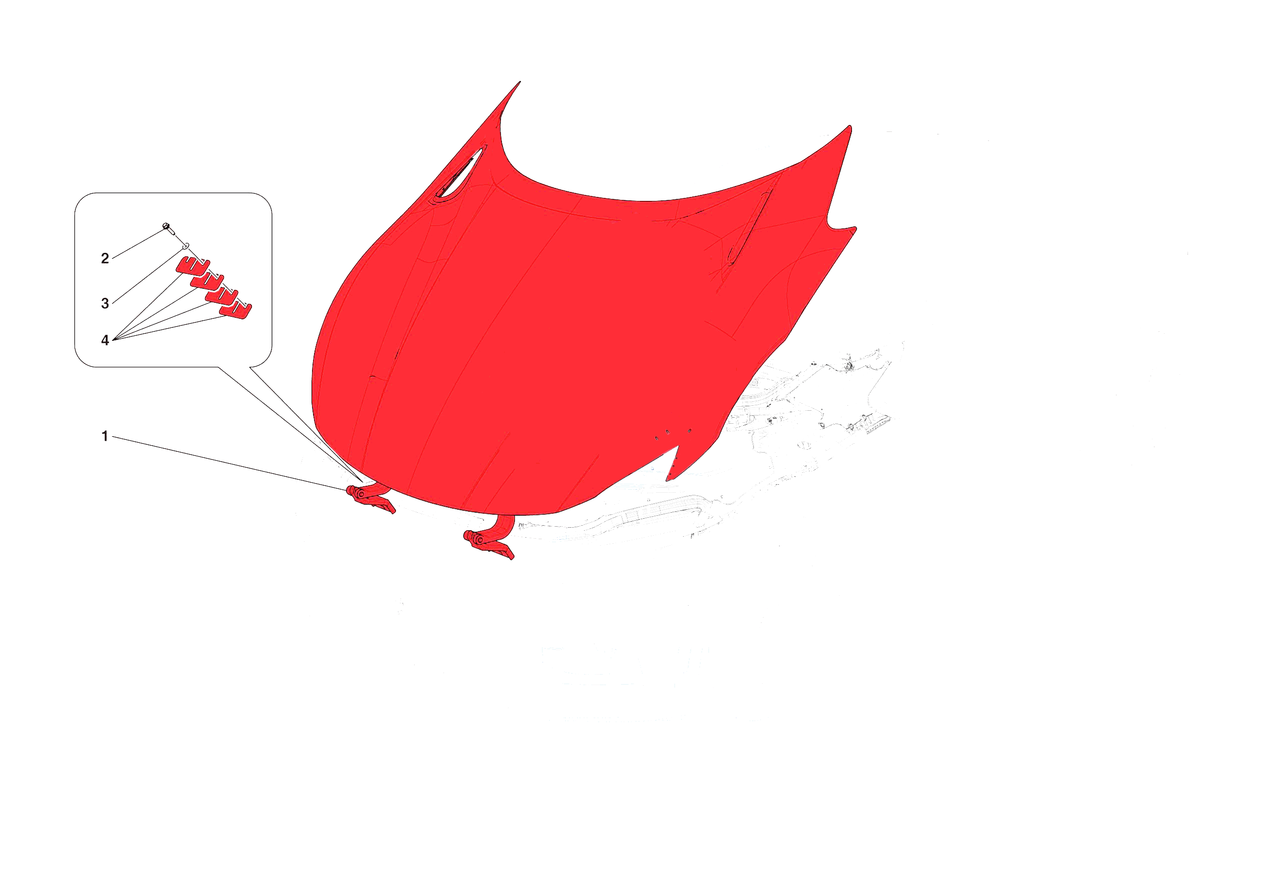 FRONT LID SUBSTRUCTURE of Ferrari Ferrari Purosangue Europe RH