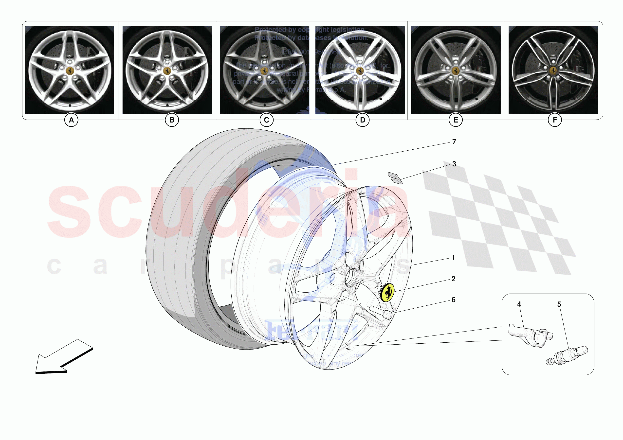 COMPLETE WHEELS of Ferrari Ferrari Roma Europe