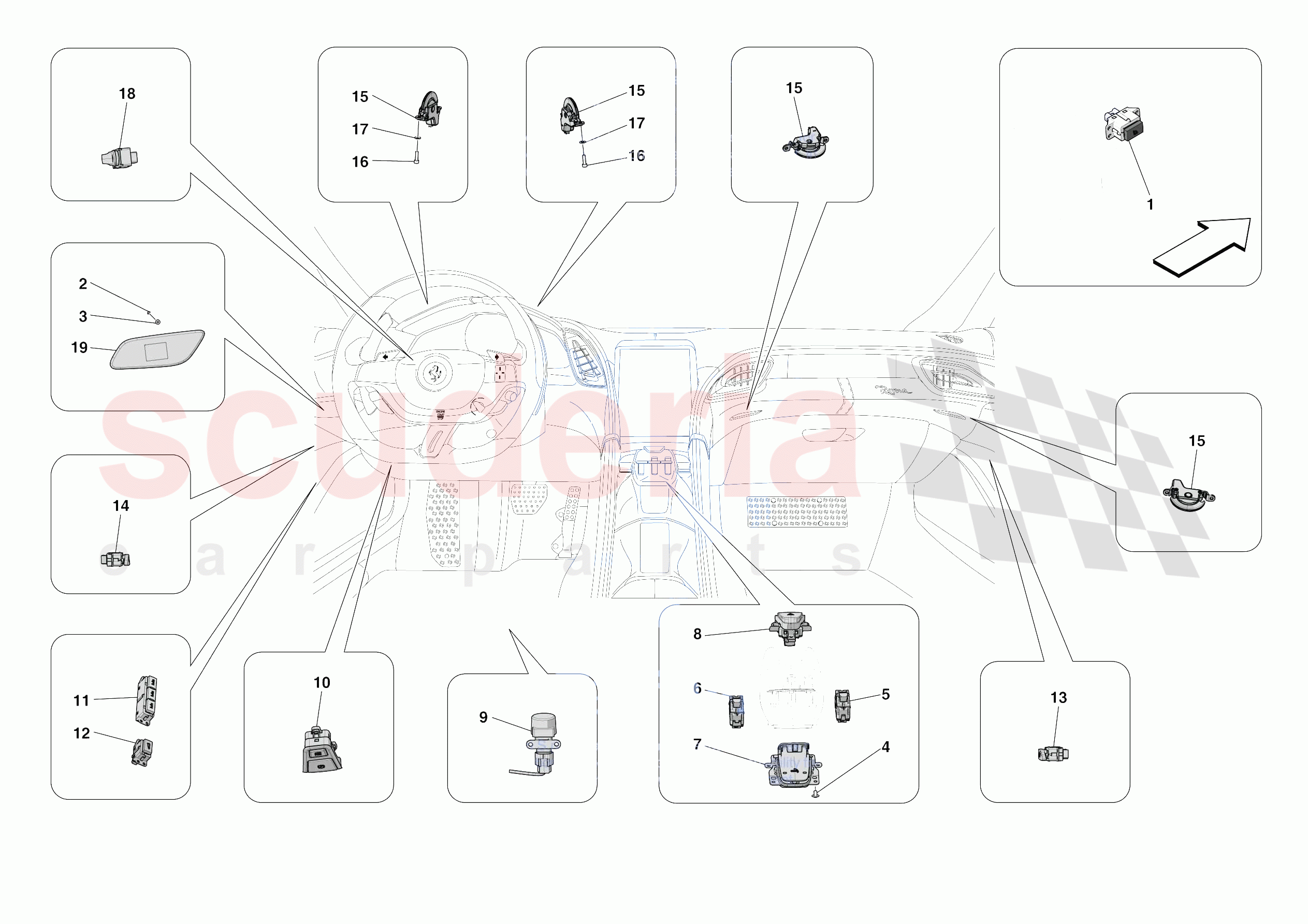 OTHER ELECTRICAL CONTROLS of Ferrari Ferrari Roma Europe