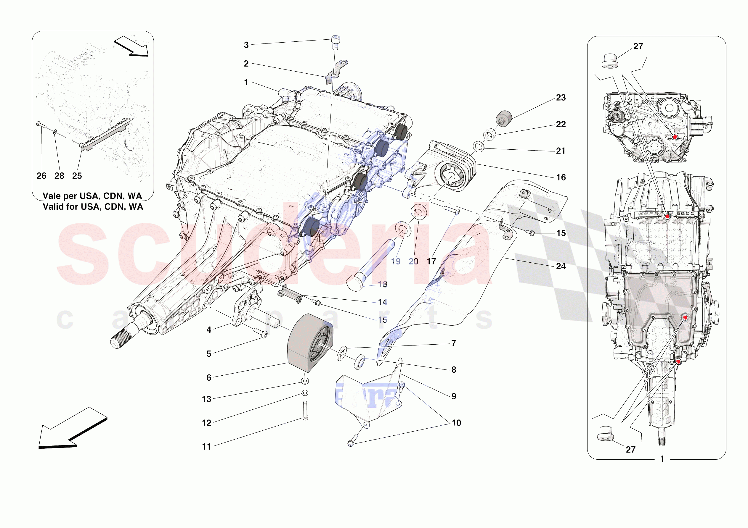 GEARBOX AND FASTENERS of Ferrari Ferrari Roma Europe RH