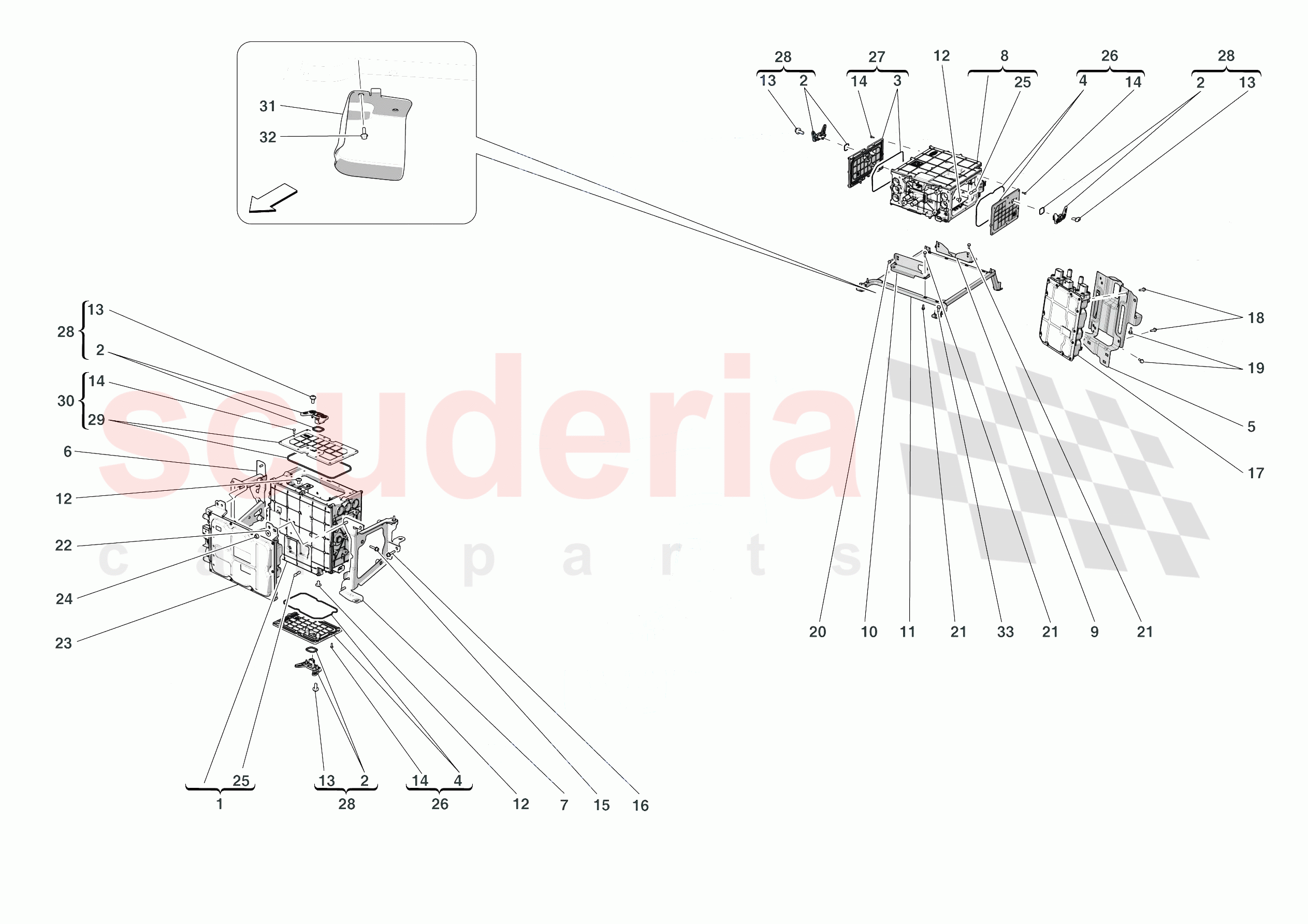 POWER ELECTRONICS of Ferrari Ferrari SF90 Spider Europe RH