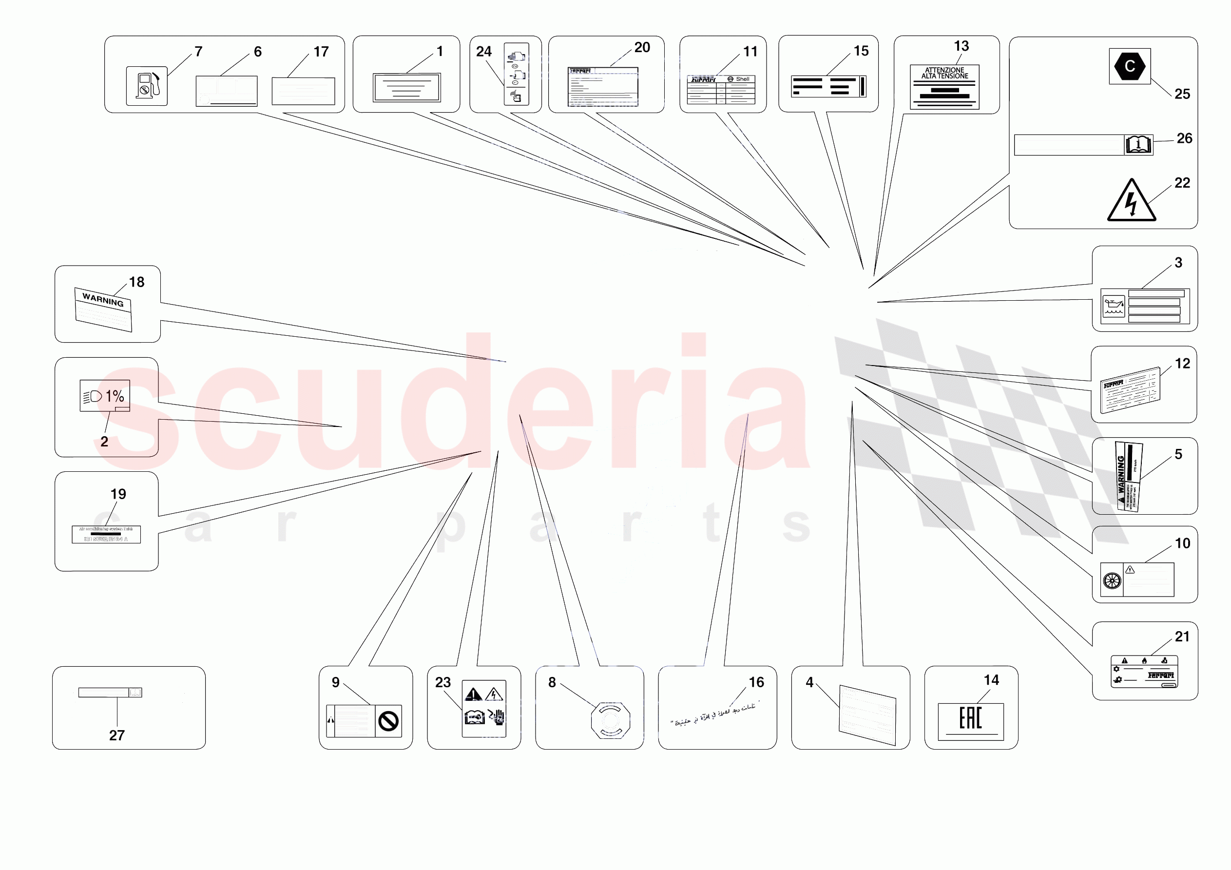 PLATES of Ferrari Ferrari SF90 Stradale Europe RH