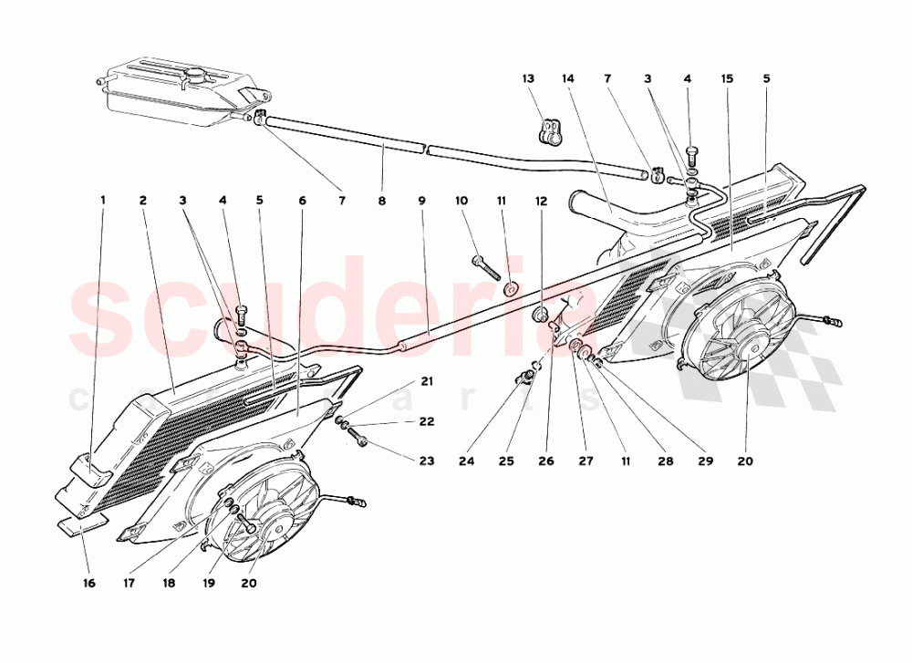 Radiators and Electro-Fans of Lamborghini Lamborghini Diablo SV (1999)