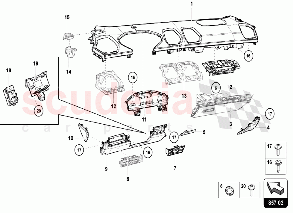 DASHBOARD - TRIMS of Lamborghini Lamborghini Huracan LP610 Spyder