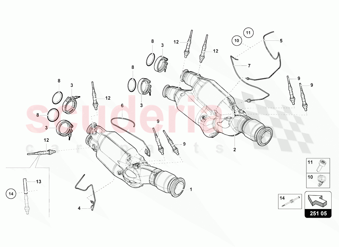 CATALYTIC CONVERTER of Lamborghini Lamborghini Aventador LP770 SVJ Coupe