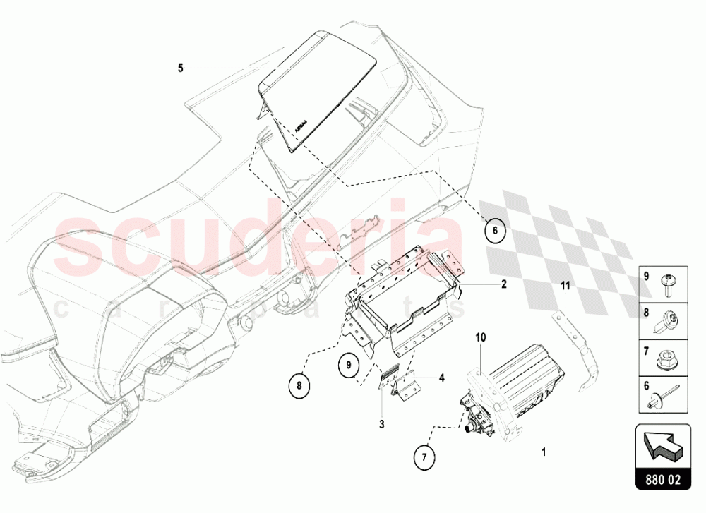 AIRBAG UNIT - PASSENGER SIDE of Lamborghini Lamborghini Aventador LP720 Roadster