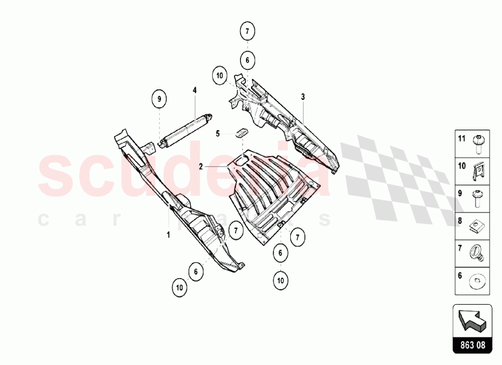 Inner Door Trims - Engine Bay OPT of Lamborghini Lamborghini Huracan LP580 Coupe