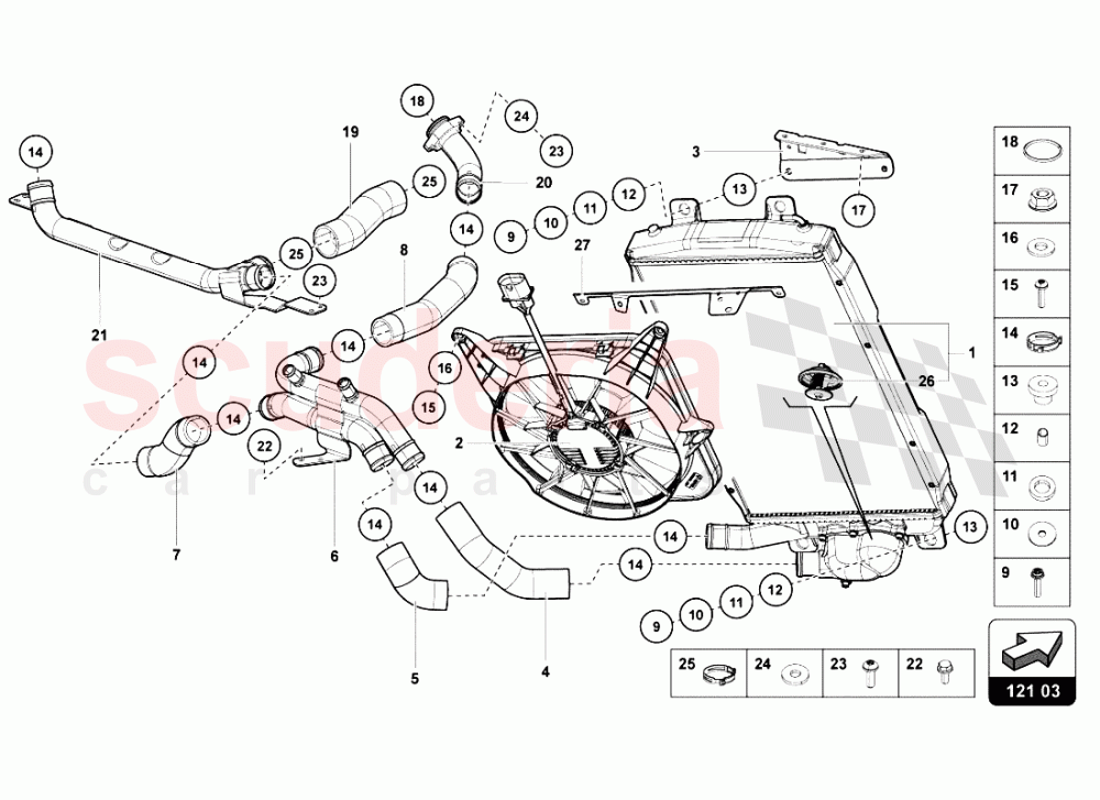 WATER COOLING SYSTEM 2 of Lamborghini Lamborghini Aventador LP700 Roadster