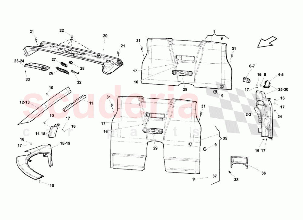 Passenger Compartment Trims of Lamborghini Lamborghini Gallardo LP560 Spyder