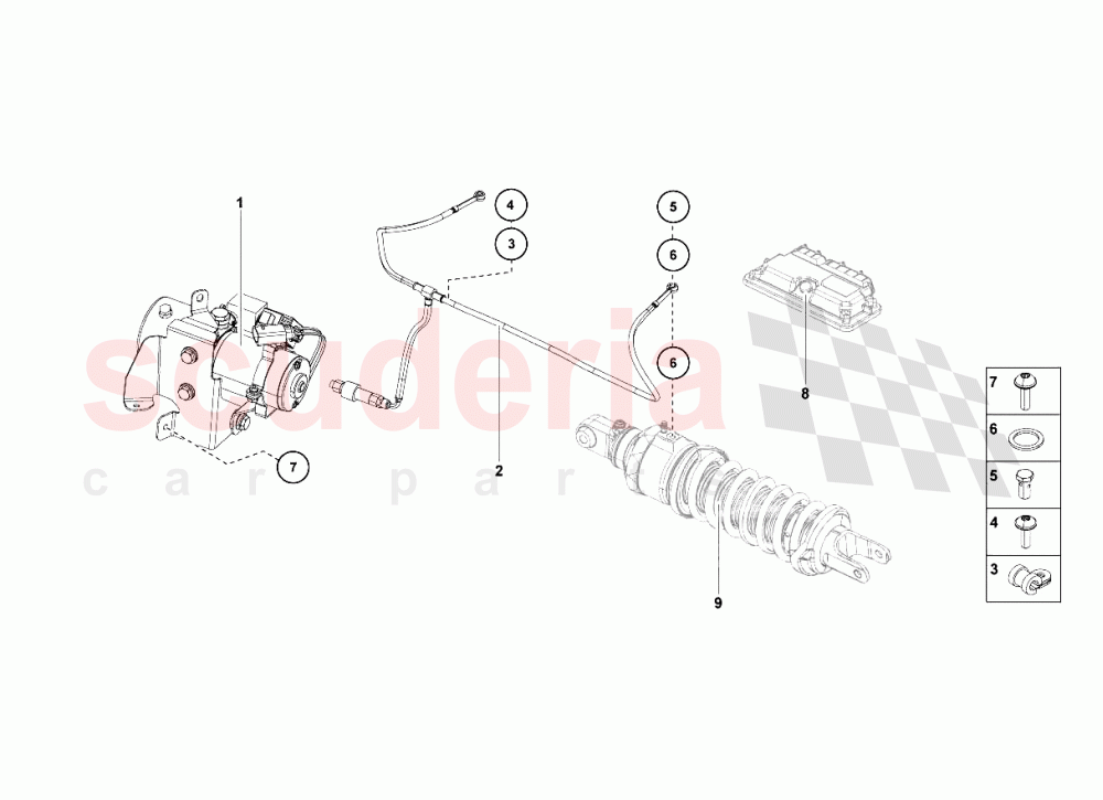 Lifting System of Lamborghini Lamborghini Aventador LP700 Coupe