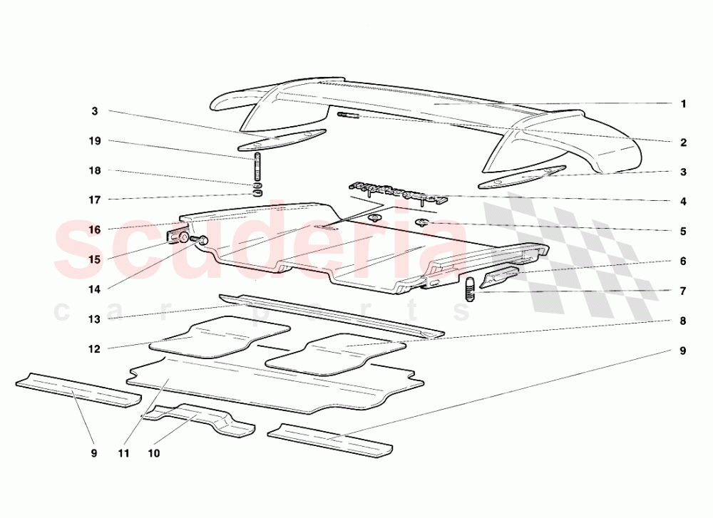 Rear Hood and Wing of Lamborghini Lamborghini Diablo SE30 (1993-1995)