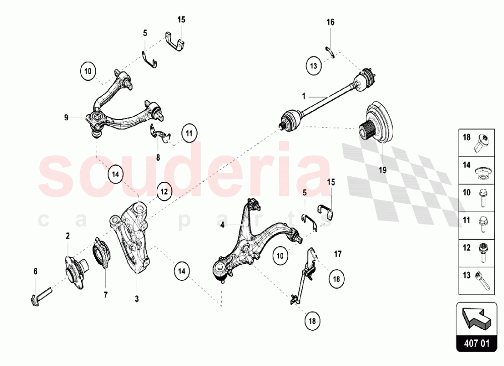 Front Crosspiece of Lamborghini Lamborghini Huracan LP580 Coupe