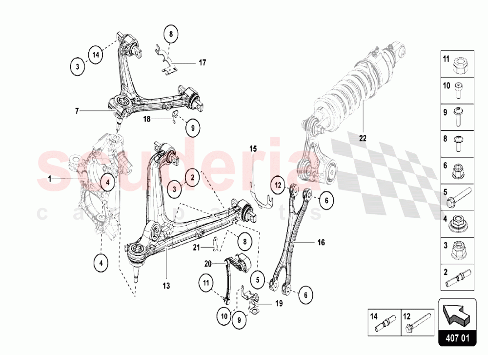 FRONT ARMS of Lamborghini Lamborghini Aventador LP750 SV Coupe