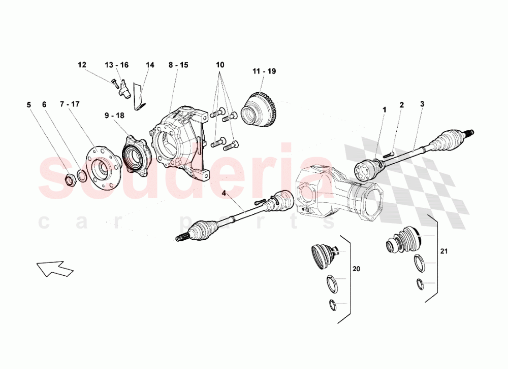 Front Drive Shaft of Lamborghini Lamborghini Murcielago LP640 Roadster