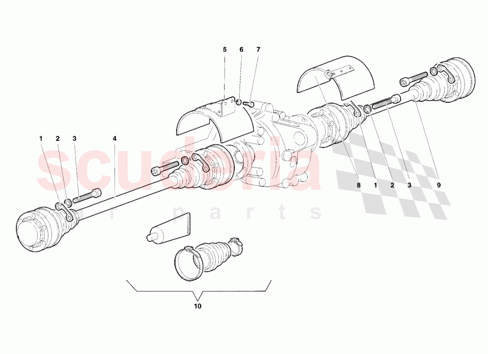 Driveshafts and Propeller Shaft of Lamborghini Lamborghini Diablo SV (1998)