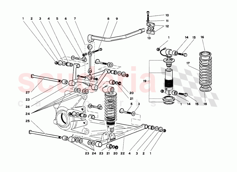 Rear Suspension of Lamborghini Lamborghini Diablo VT 6.0 (2000-2001)