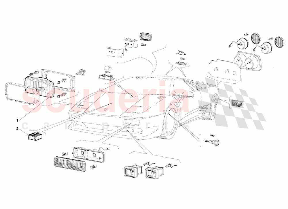 Lights (Valid for Australia Version - October 1991) of Lamborghini Lamborghini Diablo (1990-1998)