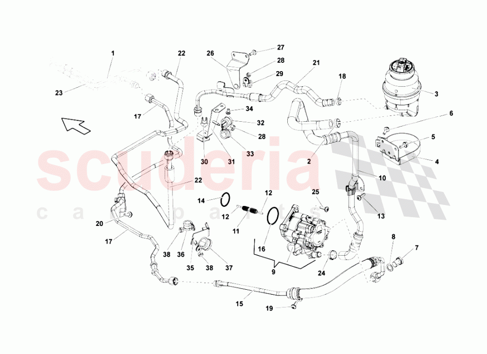 POWER STEERING of Lamborghini Lamborghini Gallardo LP550 Spyder