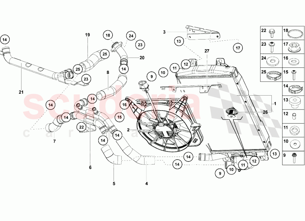 Water Cooling System 2 of Lamborghini Lamborghini Aventador LP700 Coupe