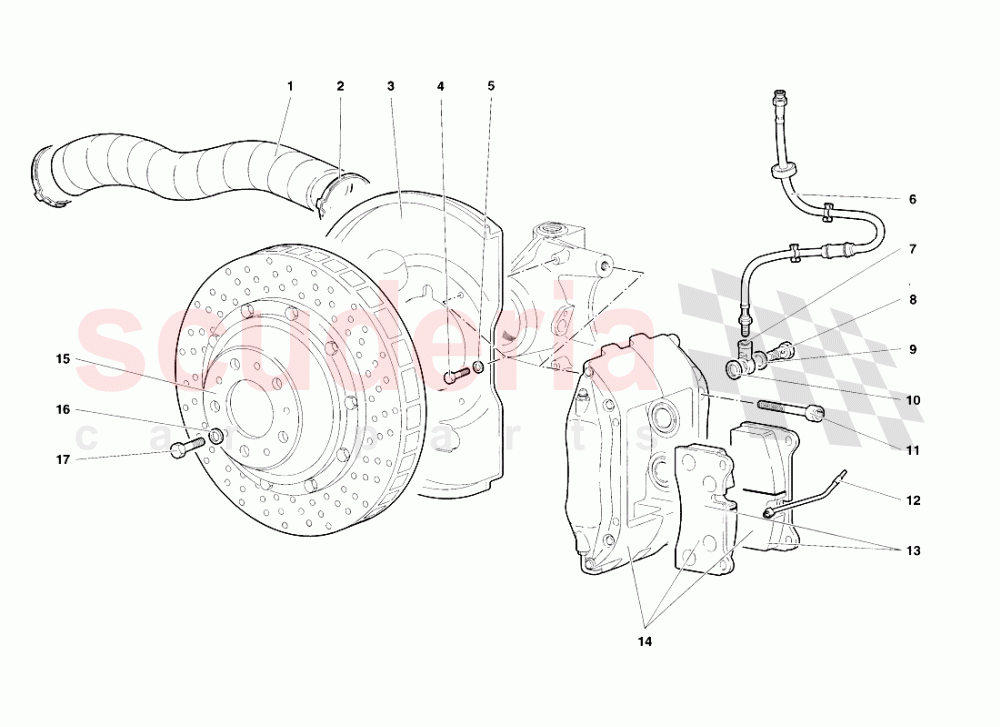 Front Brakes of Lamborghini Lamborghini Diablo VT Roadster (1998-2000)