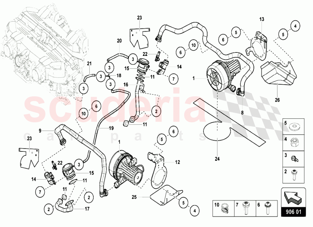 SECONDARY AIR SYSTEM of Lamborghini Lamborghini Aventador LP720 Coupe