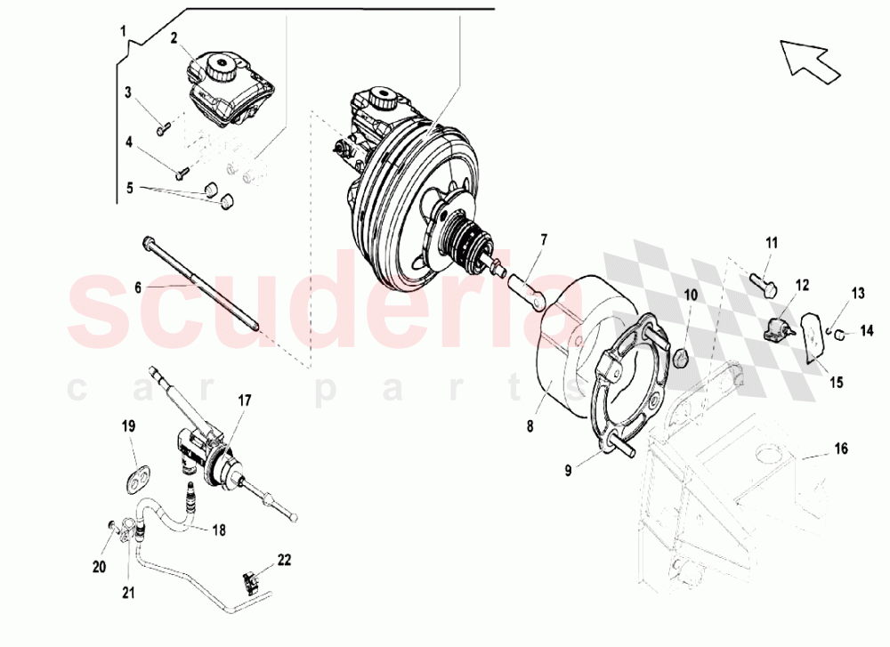 Pedal Lever System - Brake Servo 1 of Lamborghini Lamborghini Gallardo LP550 Coupe