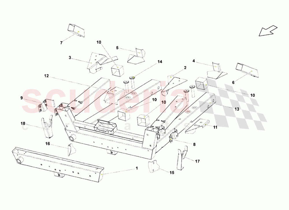 Front Frame Elements 2 of Lamborghini Lamborghini Gallardo (2006-2007)