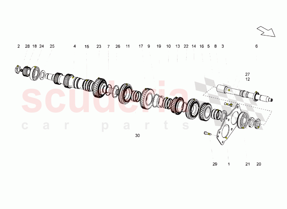 Main Shaft of Lamborghini Lamborghini Gallardo Superleggera