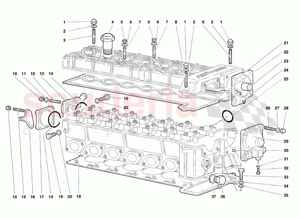 Accessories for Right Cylinder Head of Lamborghini Lamborghini Diablo VT Roadster (1998-2000)