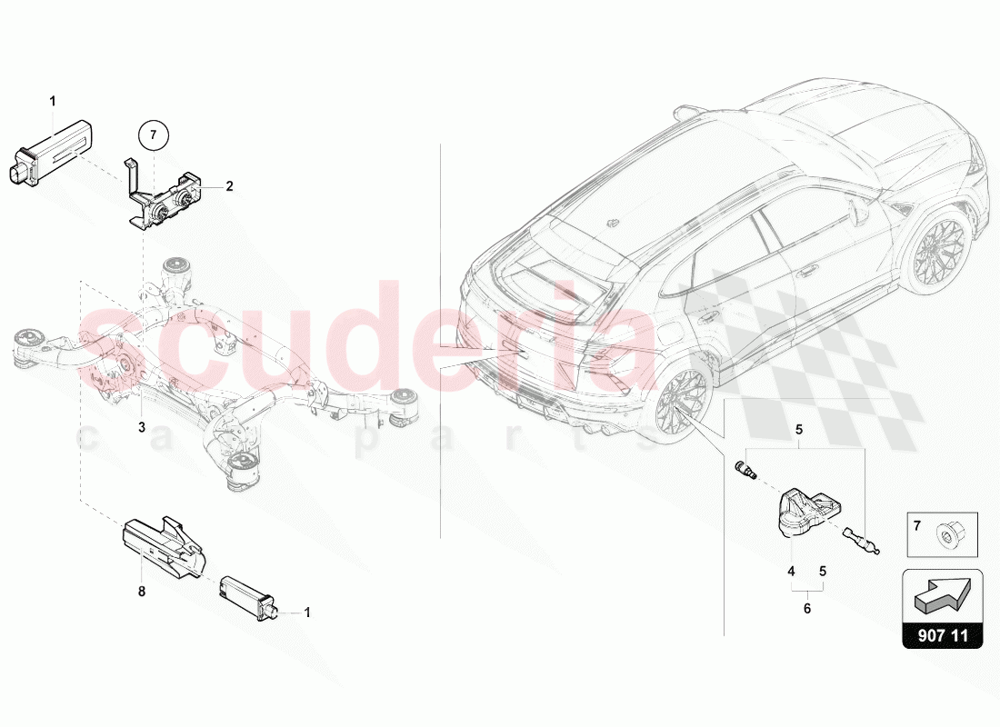 TYRE PRESSURE SENSOR of Lamborghini Lamborghini Urus