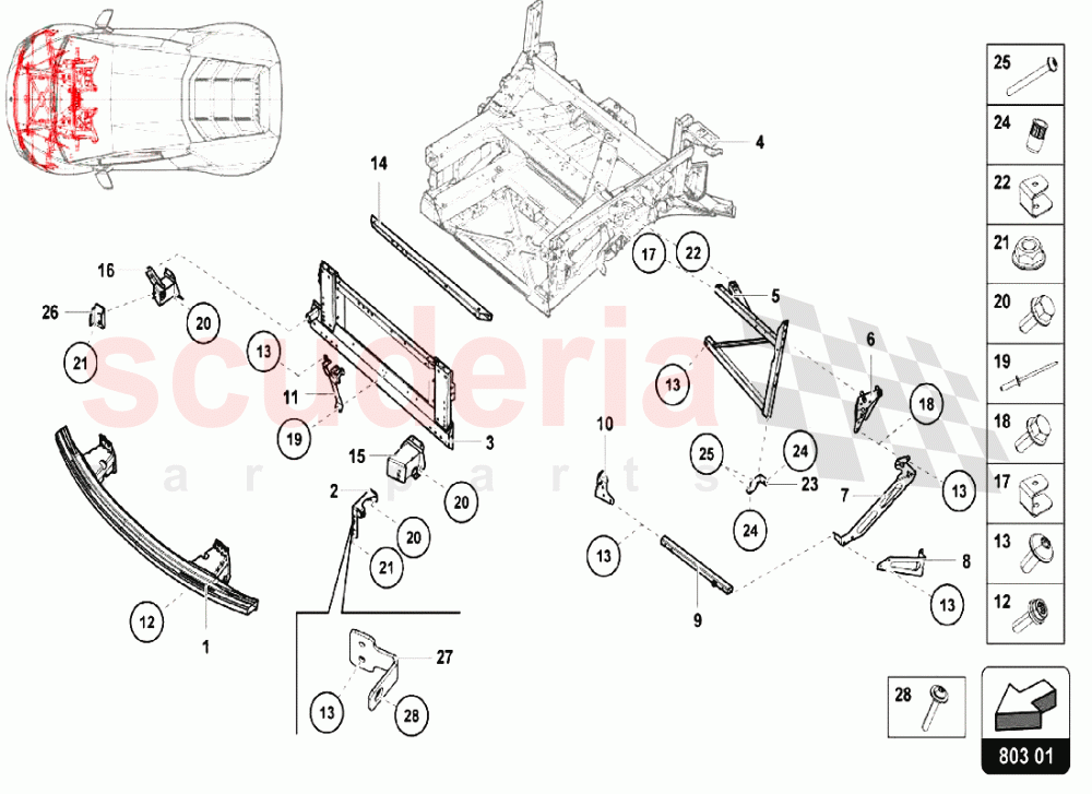 FRONT FRAME OUTER ELEMENTS of Lamborghini Lamborghini Huracan LP610 Spyder