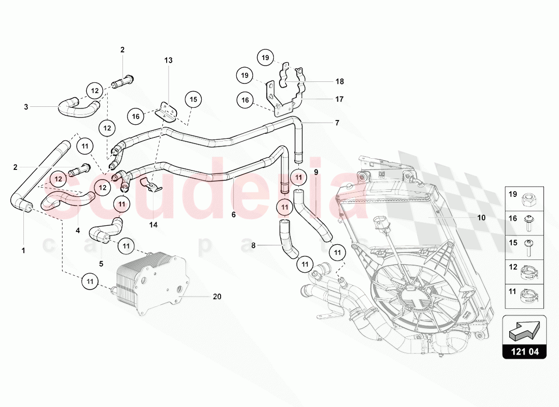 COOLING SYSTEM of Lamborghini Lamborghini Aventador LP770 SVJ Coupe