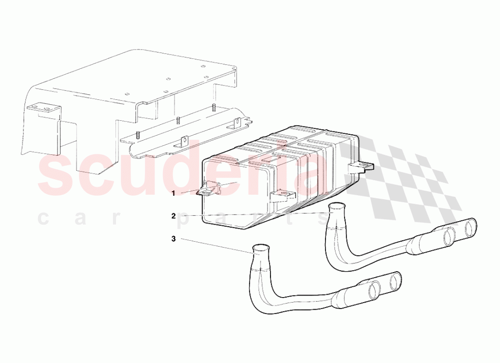 Exhaust System (Valid for Japan Version - April 1994) of Lamborghini Lamborghini Diablo VT (1993-1998)