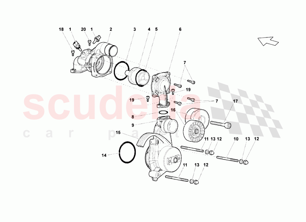 Water Pump of Lamborghini Lamborghini Murcielago LP670