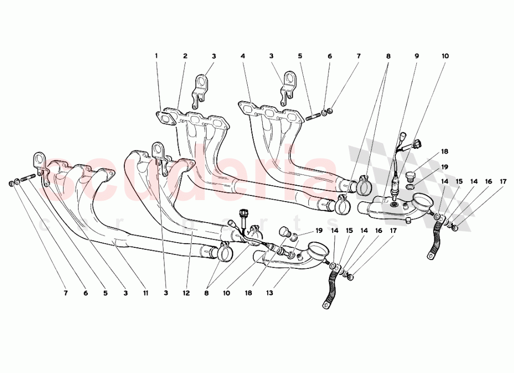 Exhaust System 1 of Lamborghini Lamborghini Diablo SV (1999)