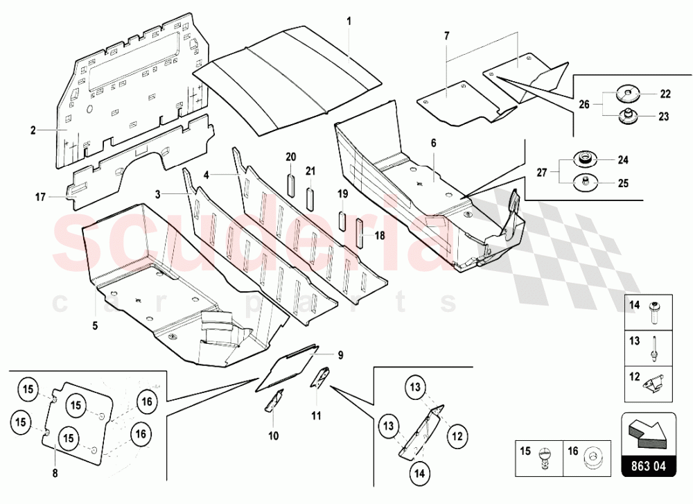 TRIMS AND SOUNDPROOFING of Lamborghini Lamborghini Aventador LP720 Roadster