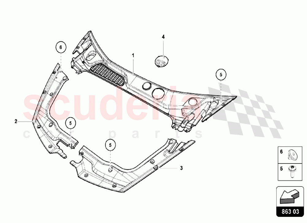 PLENUM PANEL COVER of Lamborghini Lamborghini Huracan LP610 Spyder