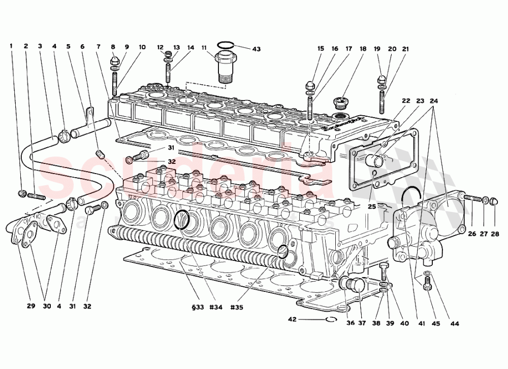 Accessories for Left Cylinder Head of Lamborghini Lamborghini Diablo GT (1999-2000)