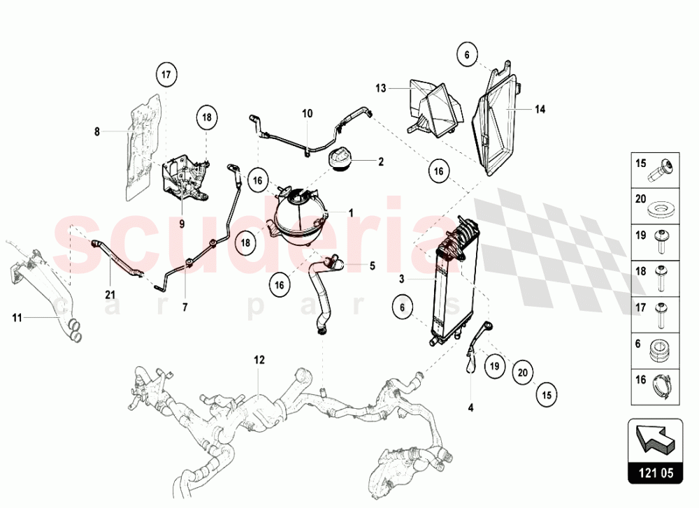 WATER COOLING SYSTEM-HEADER TANK of Lamborghini Lamborghini Huracan LP610 Coupe