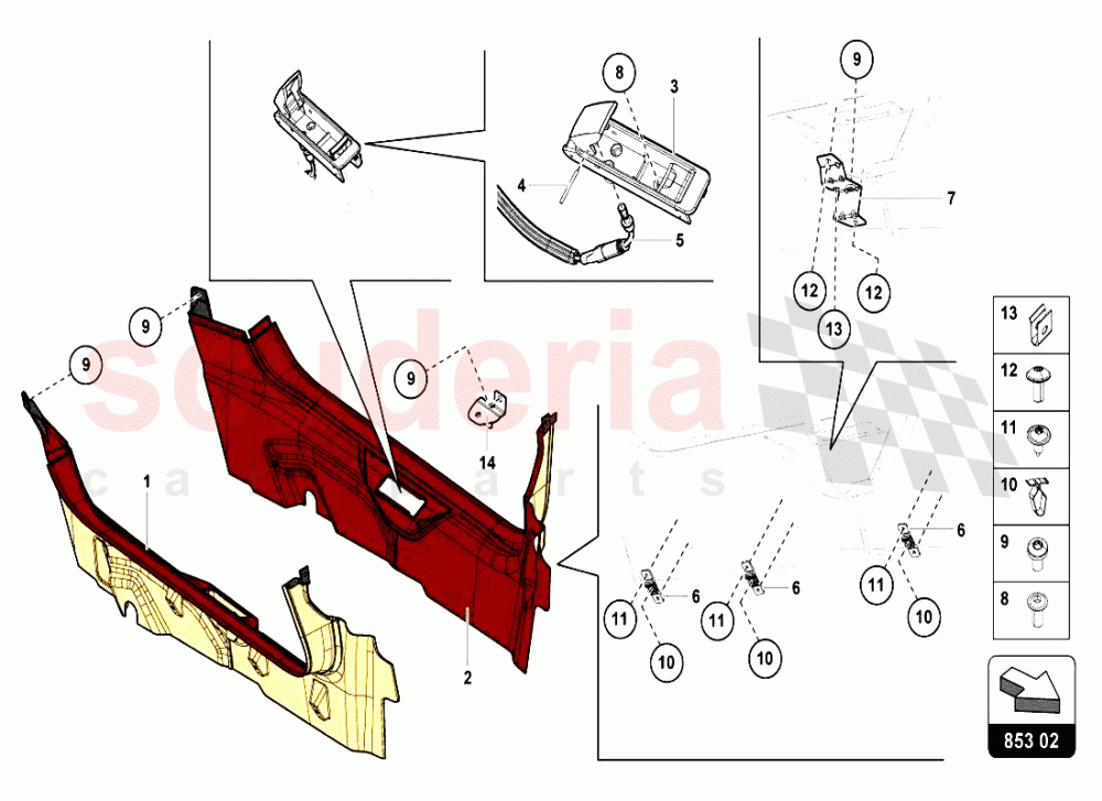 PILLAR TRIM of Lamborghini Lamborghini Aventador LP720 Roadster