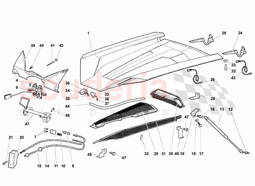 Engine Hood of Lamborghini Lamborghini Murcielago Roadster