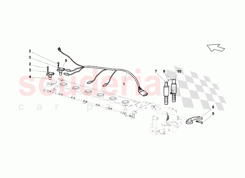 Phase Sensors Left Cylinder Head of Lamborghini Lamborghini Murcielago LP640 Roadster