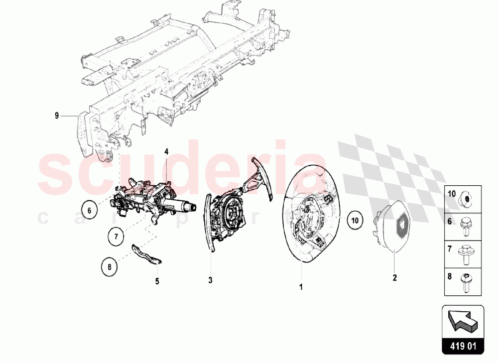 STEERING of Lamborghini Lamborghini Huracan LP610 Spyder