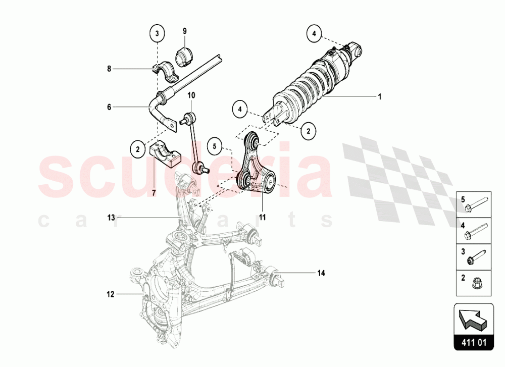 FRONT SUSPENSION of Lamborghini Lamborghini Aventador LP720 Coupe