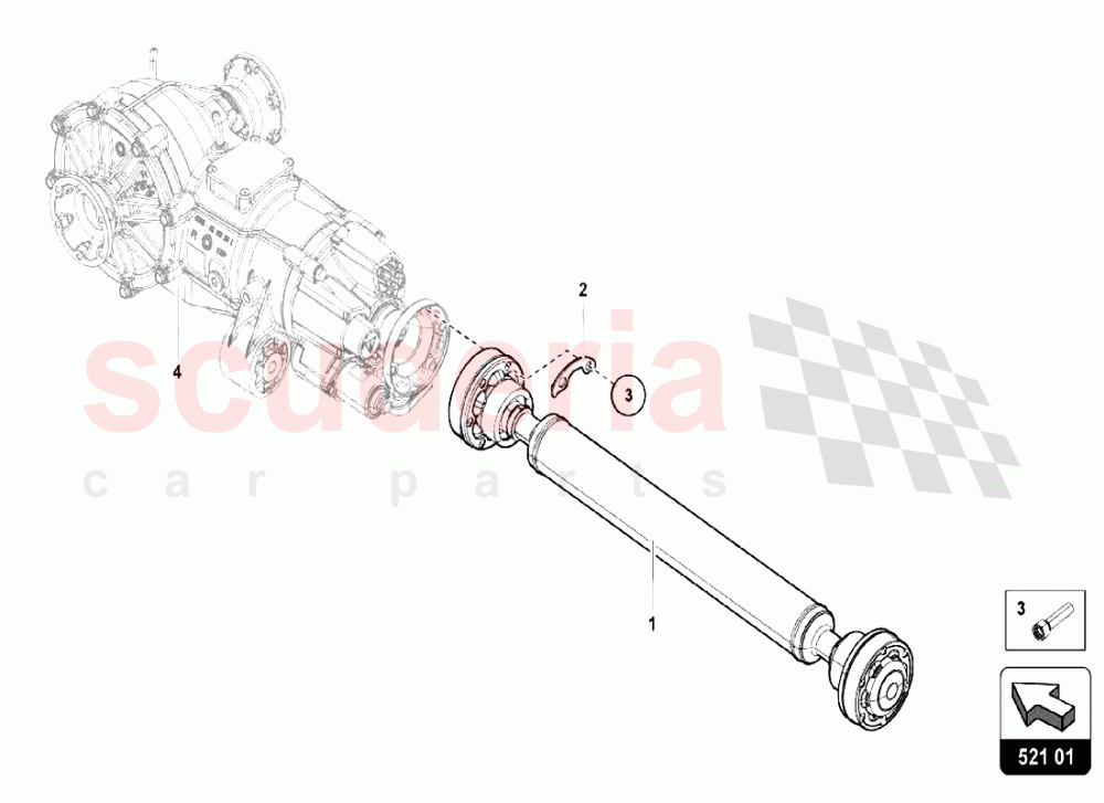 PROPELLER SHAFT 1 of Lamborghini Lamborghini Aventador LP750 SV Roadster