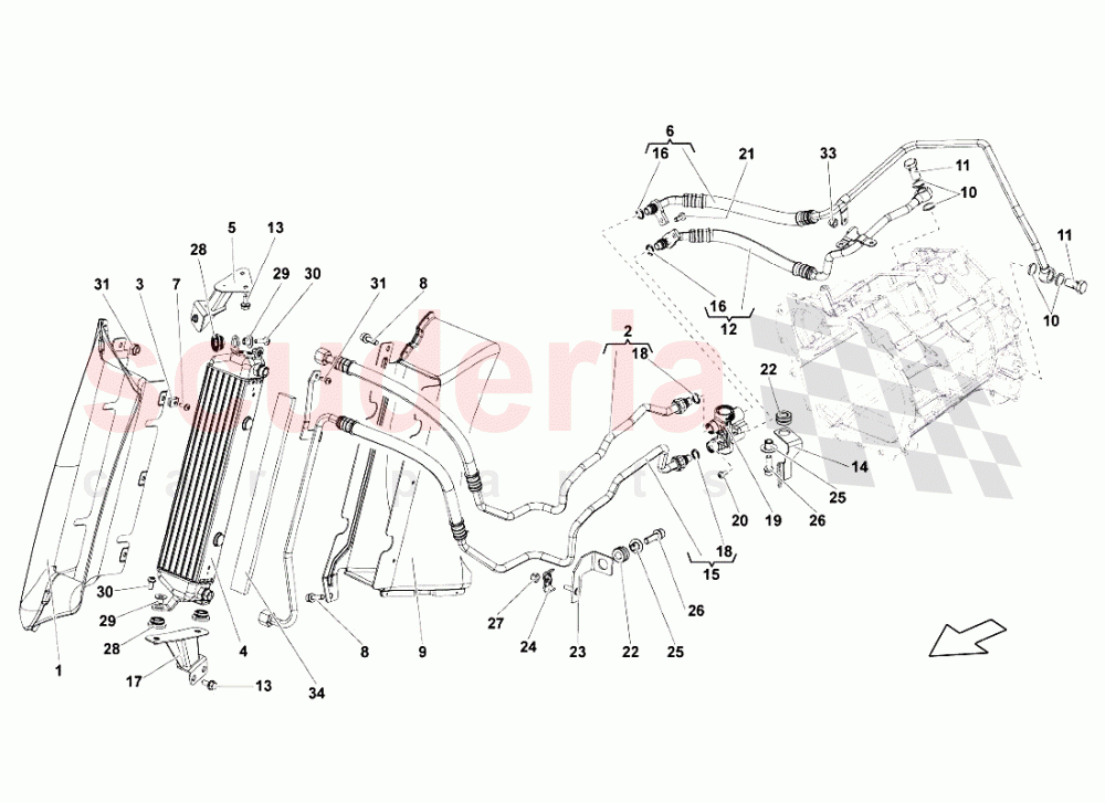 Oil Cooler 1 of Lamborghini Lamborghini Gallardo LP560 Coupe